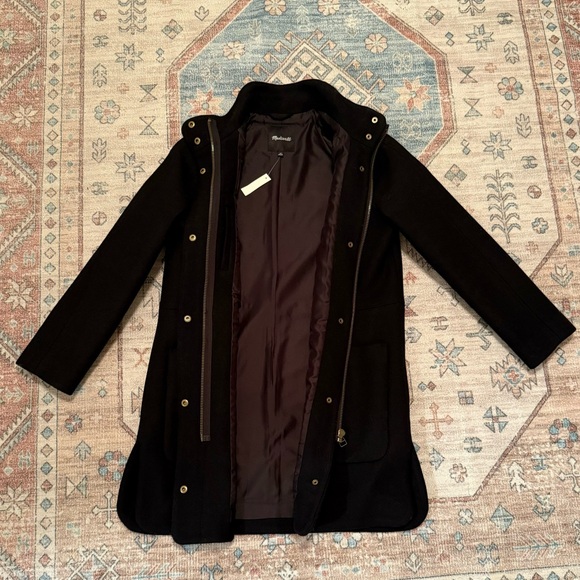 NWT Madewell Estate Cocoon Coat in Insuluxe Fabric in Black - Picture 2 of 13